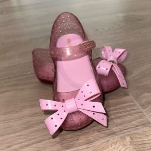 Mini Melissa - Pink Ballerina Jelly Flat w/ Pink Bow - Size 9 - LIKE NEW!